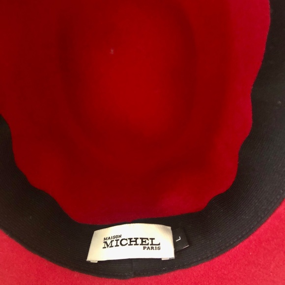 MAISON MICHEL Virgule Virginie Hat Red - Picture 5 of 6